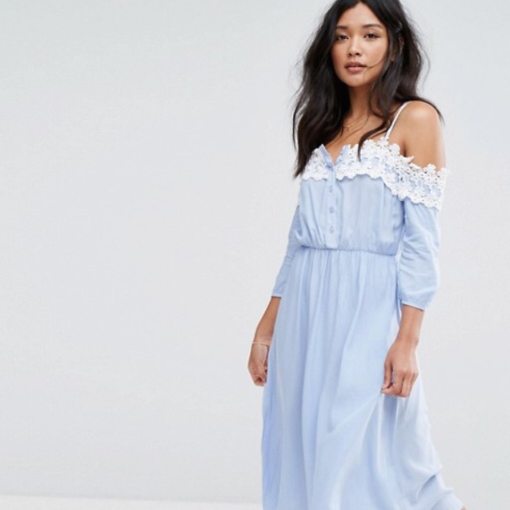Boohoo Lace Edge Bardot Dress